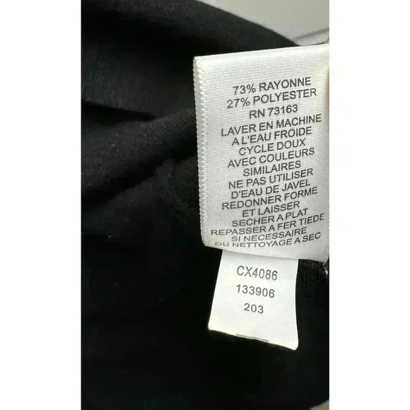 Pointelle Black Open Grandma Cardigan Sweater Buttonless Gathered at Back Size M - Picture 3 of 12